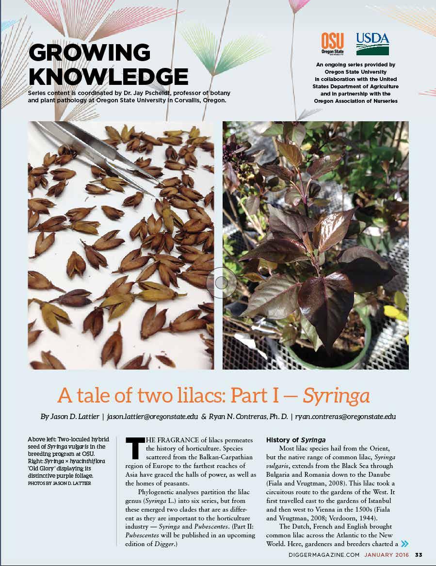 GROWING KNOWLEDGE Series content is coordinated by Dr. Jay Pscheidt, professor of botany and plant pathology at Oregon State University in Corvallis, Oregon.