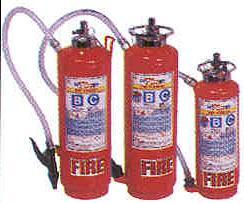 TYPES OF FIRE EXTINGUISHERS 1. Dry Chemical Powder (DCP) Type FE: Discharge hose Valve Sodium bicarbonate powder filled in the cylinder. It has inert gas cartridge.