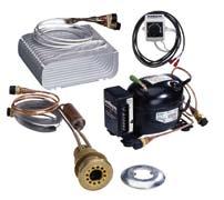 thanks to click-on system Water-cooled self pumping SP Fridge or Freezer use 12/24 V Danfoss compressor Universal kit AC/DC optional for a complete power supply compatibility (12/24