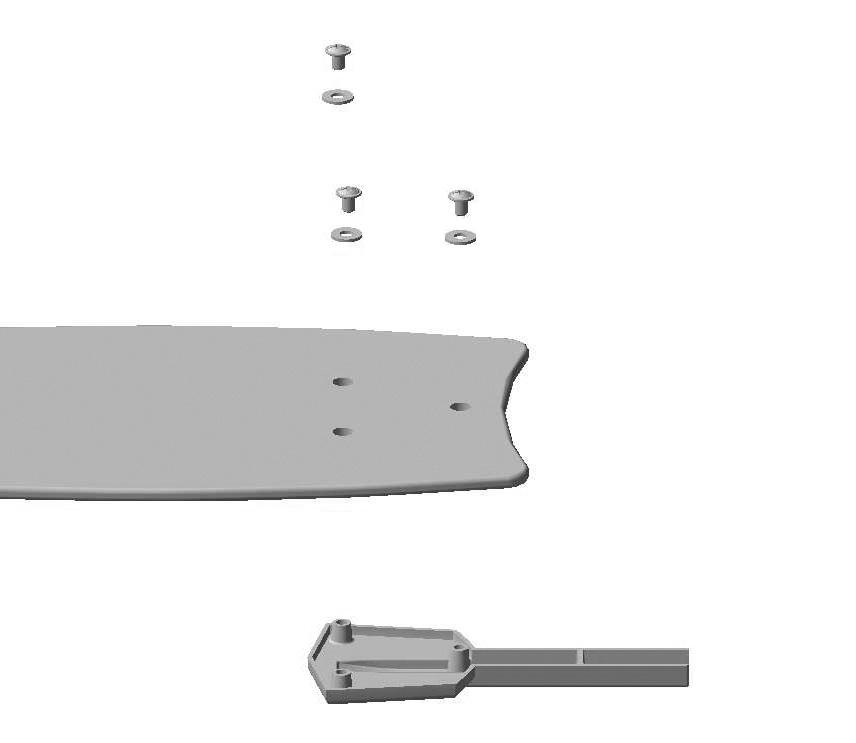 BLADE INSTALLATION Fig. 19 Blade Blade Screw Washer Blade Screw Washer Blade Arm 20. Insert blade arm through slots in the side of the motor assembly.