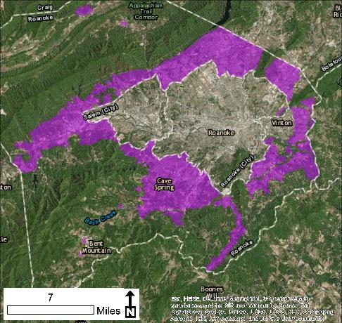 96 Urban Development Areas Roanoke County UDA Needs Profile: All UDAs Roanoke County identified six Designated Growth Areas, including Route 419/221/Cave Spring/Windsor Hills area, the Route