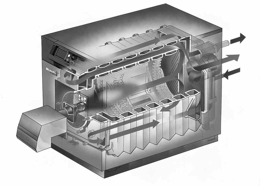 2. CONSTRUCTION DATA 2.1 General The boiler block consists of cast iron sections which are assembled by means of tapered nipples. The boiler is a three pass design.