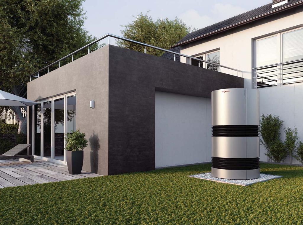 56/57 The Vitocal 300-A air source heat pump in contemporary design for outdoor installation Take advantage of these benefits Weather-compensated Vitotronic 200 heat pump control unit (type WO1C)