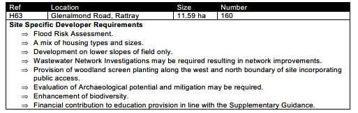 Site Specific Developer Requirements 87 Flood Risk Assessment and Water Storage 88 LDP policy EP2 states there will be a general presumption against proposals for built development or land raising on