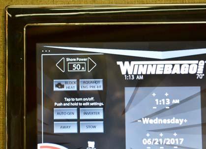 SECTION 4 APPLIANCES AND SYSTEMS Touch Tablet Main Menu Tap on Utilities (selection displays in white).