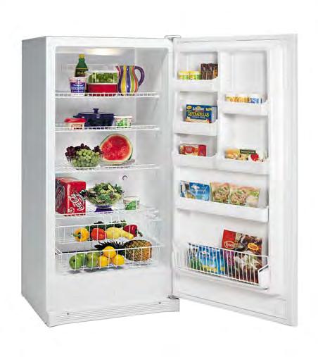 All Refrigerator Frost Free Operation Adjustable Temperature Control 1 Adjustable and 3 Fixed Wire Shelves 2 Full-Width Sliding Baskets 5 Adjustable Door Bins, 1 Fixed Bin and 1 Tilt-Out Bin Interior