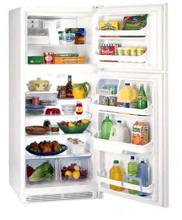 Top Mount Refrigerator A+ Energy Rating Deluxe Climate Controlled Defrost Full Cycle Airflow 2 Full-Width and 2 Half-Width Glass Refrigerator Shelves 2 Ultra Humidity-Controlled Crisper Bins with