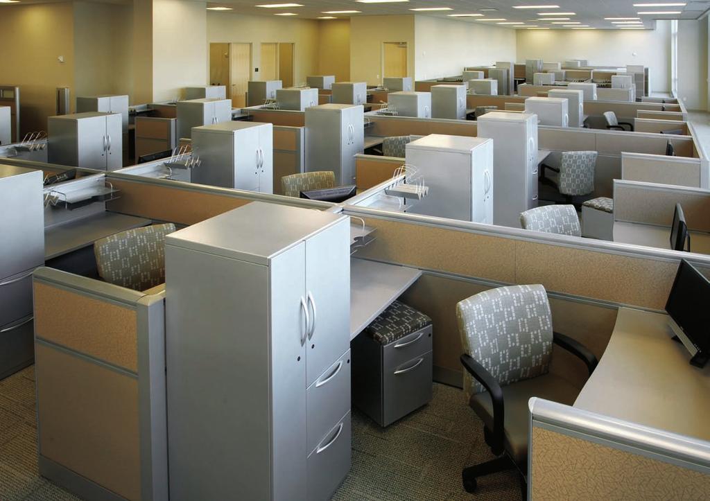 Case Study Xsite workstations with low panels allow employees on teams to easily work with each other.