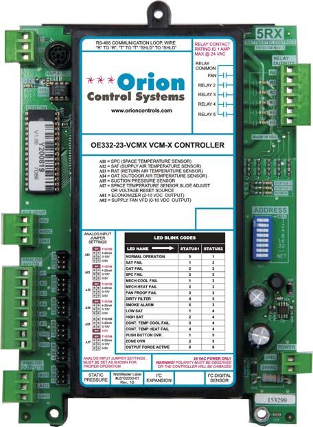 2 2 www.orioncontrols.com VCM-X Controller Technical Guide VCM-X Controller Code: SS1026 & Y200920 Version 2.