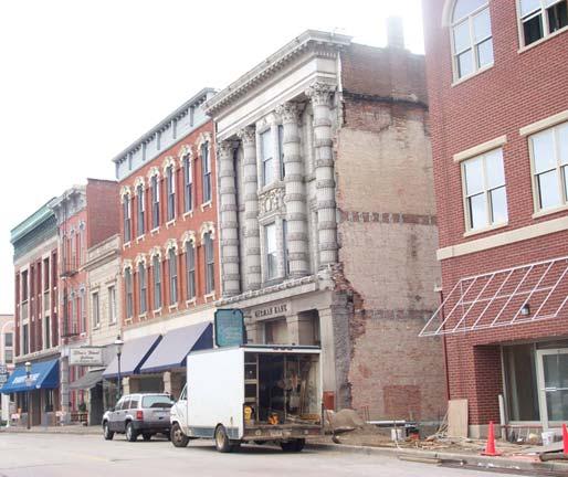 The loss of adjacent structures destroys historic context, and places large gaps in what was intended as a unified street facade.