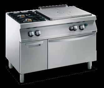 and protected pilot light Electric models The Electric Solid Top is provided with an extensive steel hotplate with a large surface, useful for placing a lot of pans.