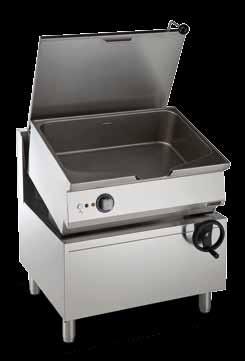 Well with rounded corners and seamless welding Double skinned lid in stainless steel 1-piece side and rear panels for durability and maximum stability Cooking surface in mild