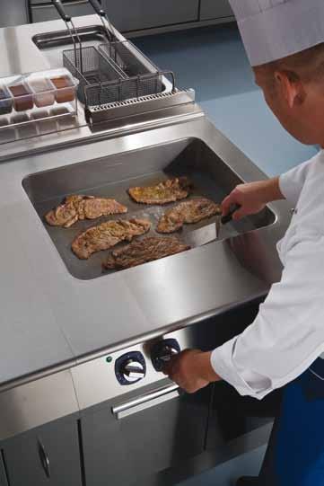Multifunctional Cookers 4 appliances in one! Can be used as a fry top, braising pan, boiling pan or bain-marie, a must for a kitchen needing maximum flexibility.