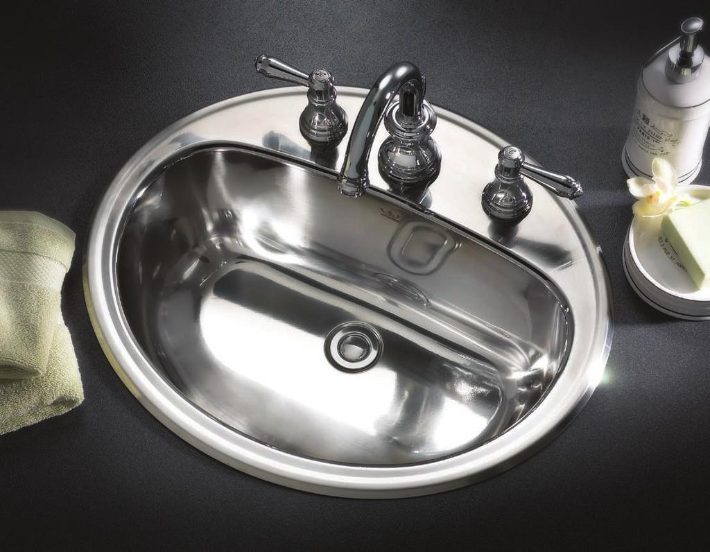 Vanity basin KSOV1821/7 Kindred Collection Topmount Vanity Basins Looking for a change for your powder room, something easy to clean and care for? Stainless steel vanity basins may be just the answer!