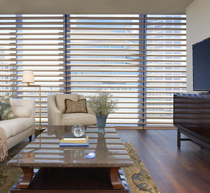 Luxaflex Pirouette Shadings Luxaflex Luminette Privacy Sheers Control light and privacy by adjusting the soft horizontal fabric