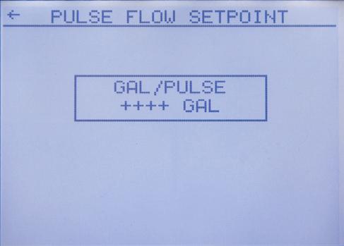 PULSE FLOW SETPOINT (optional) An input is reserved for an external flow meter with a pulsed output.