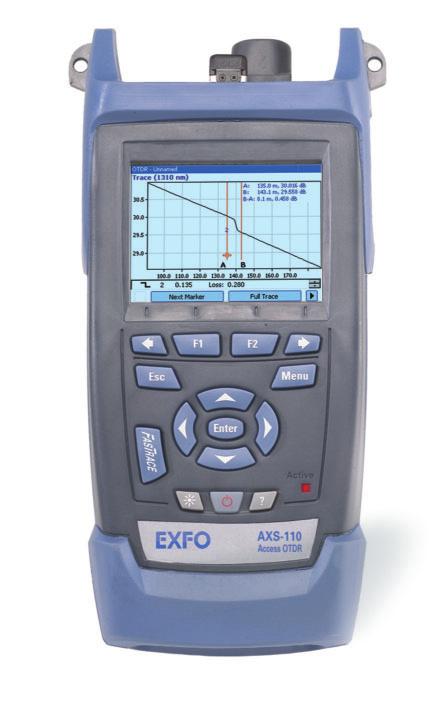 HANDHELD OTDR AXS-100 Series NETWORK TESTING OPTICAL Compact, rugged, lightweight OTDRs optimized for access/fttx and LAN/WAN network testing A single unit for testing singlemode as well