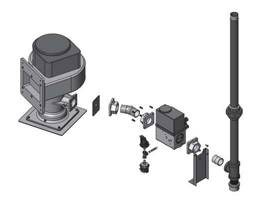 2 Prepare appliance Procedure 1. Remove the front access cover from the unit. 2. Remove the four (4) screws securing the gas train to the venturi (FIG. 2-3). 3.