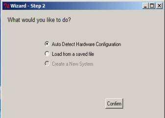 SECTION 2 AUTO DETECT HARDWARE. The user is able to Auto Detect Hardware Configuration after loading the software and connecting the USB cable to the associated ports.