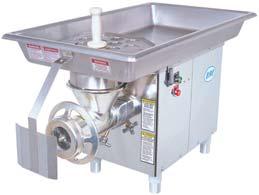 MODEL 722 MEAT GRINDER Cast aluminum body, tinned bowl, ring, and worm. 3/4 HP (.56kw), 115/230V, 60 Hz, 1 phase totally enclosed standard, 50 Hz available.
