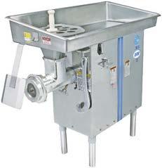 3kg) per minute. Equipment: Meat stomper, 6 cord and plug, 115 volt. Size 22 plate and knife. MODEL 812SS/822SS (shown) MEAT GRINDER High polish stainless steel case, tinned bowl, ring, and worm.