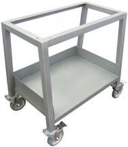 (VTS-100 / VTS-500) VT63077C OPTIONAL TUMBLER CART Stainless steel with bottom shelf and 4 locking swivel casters.