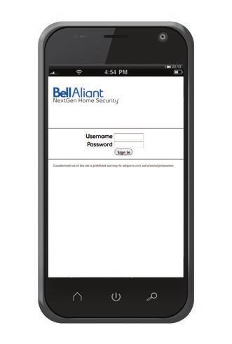 Mobile Device Portal You can also access the portal on your smartphone (iphone, ipad, Android and BlackBerry devices). The mobile device portal address (URL) is: https://m.nextgensecurity.bellaliant.