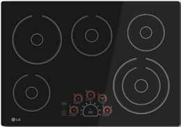 Zone (100W) 30" Cooktop 5 Steady Heat Elements 2 Dual Elements 9"/6" & 8"/5"