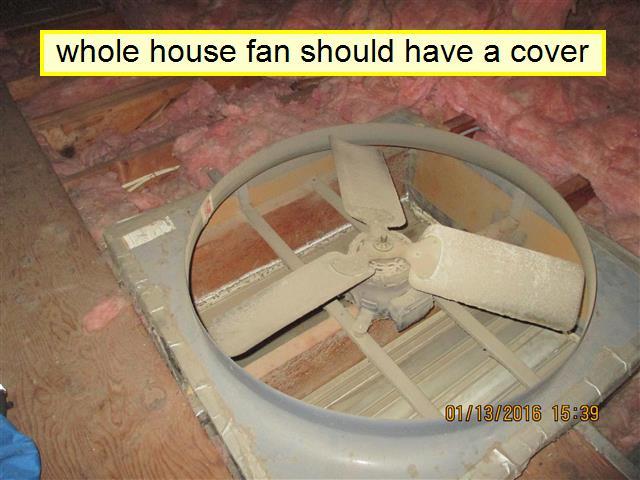 (2) Whole house fan is missing cover and needs to be replaced. Have this further evaluated and repaired by a licensed electrician. 6.5 Item 6(Picture) (3) There is a radon mitigation system installed.