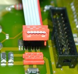 10. Attach the red connector of the solenoid driver cable with the corresponding connector on the control PCB. Check polarity.