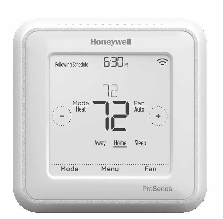 T6 Pro Z-Wave Programmable Thermostat Professional Install Guide Package Includes: T6 PRO Z-Wave Thermostat UWP Mounting System Honeywell Standard Installation Adapter (J-box adapter) Honeywell