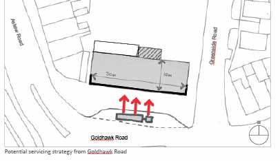 part, Greenside Road. Extra residential car parking spaces will be provided on Greenside Road where the existing forecourt egress will be blocked off.