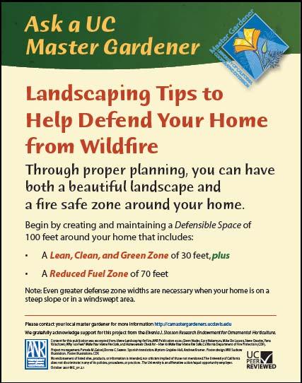 Consider the potential for fire and modify to defend your home from