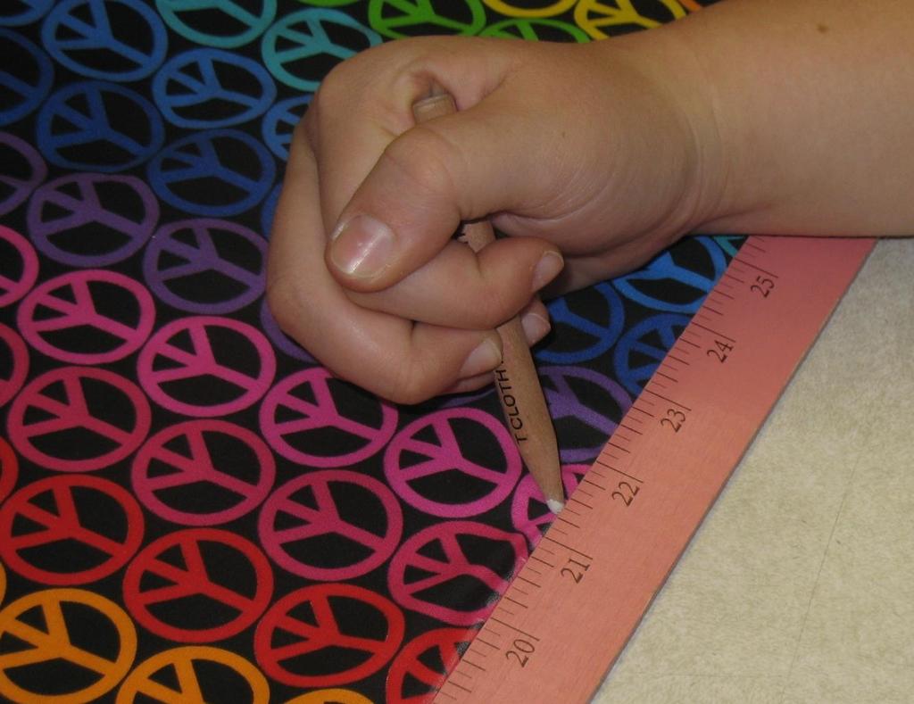 Step 2: Drawing the Top Hem chalk line Using a yardstick, connect your ½ * chalk lines.
