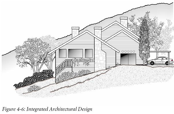 4: URBAN DESIGN Flexible setback standards allow more creative design of residential sites to preserve natural features and steep slopes (see Figure 4-5).
