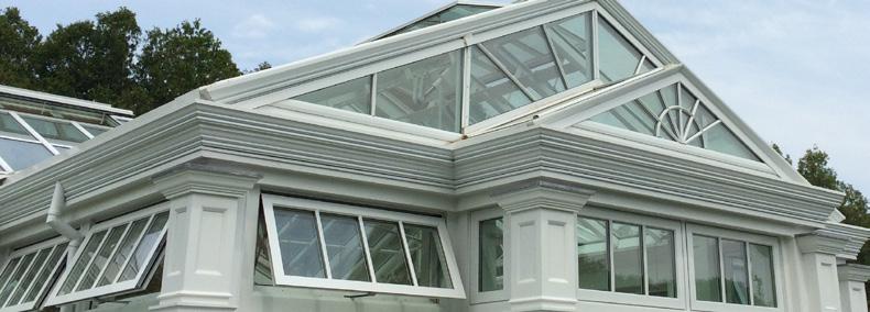 DECORATIVE TRIM OPTIONS Extruded Gutter and Eave Cornice Restoration Gutter Extruded Gable Rake Crown Molding Double Ogee Frame Profile Ogee Grid Low Profile Grid Inside Corner Trim Colonial Grid