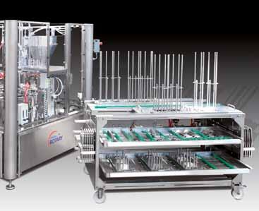 fully-automatic conveyor-based storage stations for both cups and lids normally give a storage time of up to 20 minutes (see photo) Storage