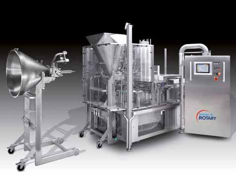 Options Dosing systems Mobile dosing systems Depending on the requirements rotary-type GRUNWALD machines can be equipped with between 1 and 3 piston fillers, and optionally with dosing systems for
