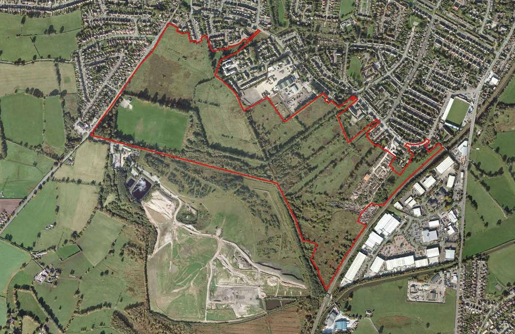 THE SITE Aerial view of site THE LOCAL PLAN The site is a 63-hectare site at the southern edge of Macclesfield. It is located between Congleton Road and London Road, to the south-west of Moss Lane.