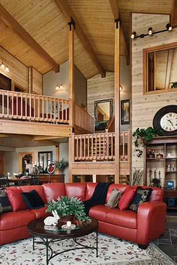 The couple decorated the house to be rugged, plush and bold marrying the comfort of country decor (without the clutter and heavy florals) with the rustic romance of log-home living (without going