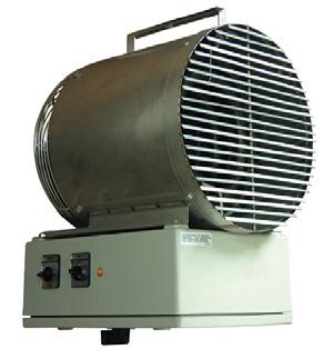 Local: 972-247-8871 5500 Series Washdown Fan Forced Unit Heater Electric unit heater constructed for use in areas that require washing or hosing of equipment due to dirty or dusty industrial