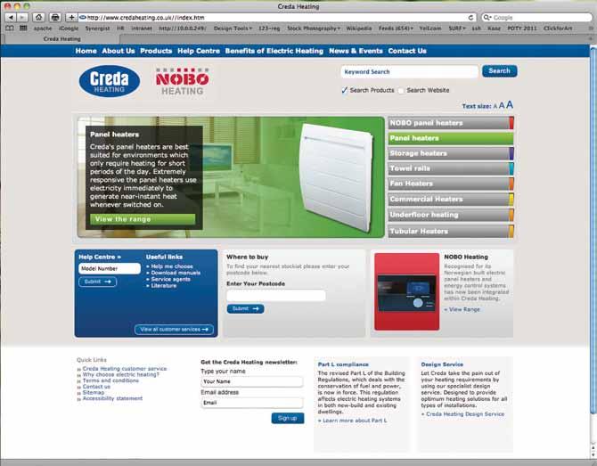 Website Website Our website includes a wealth of additional information to help you make the right choice of heating system and to find your local supplier of Creda products.