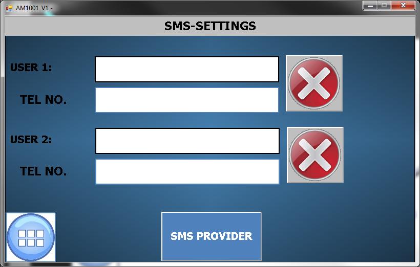 17.11 GSM alarms The user can define two telephone numbers where SMS alarms/warnings are sent. The SMS PROVIDER button allows you to enter the operator messaging centre number.