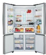 The double door fridge configuration provides convenient access while halving the clearance required for your refrigerator doors, making it perfect for narrow kitchen spaces.