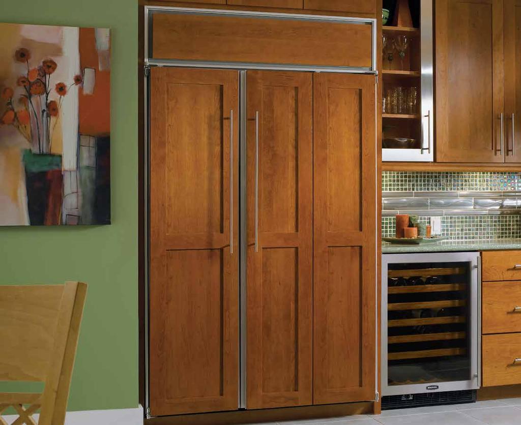 SIDE-BY-SIDE MODELS Side-By-Side Refrigerator/ with Panel Overlay Doors Each of MARVEL's side-by-side refrigerator/freezers displays our commitment to superior construction, choice and capacity.