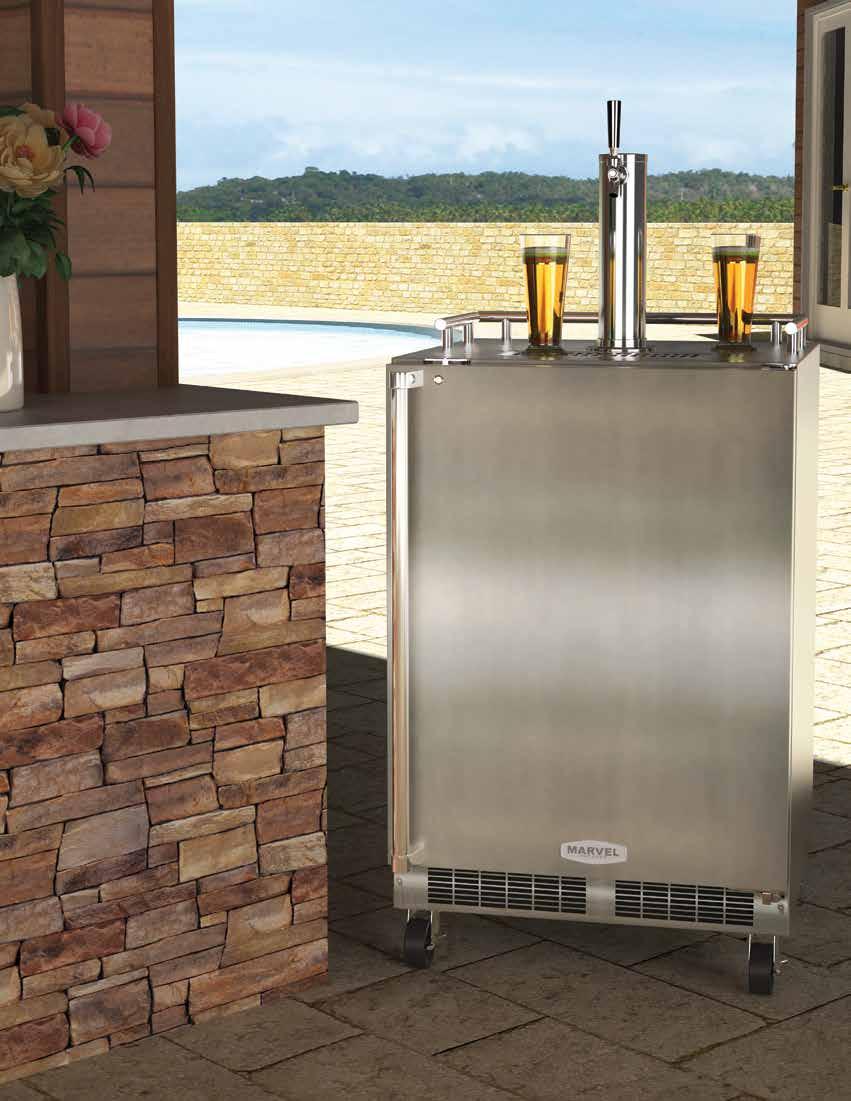 Marvel Outdoor Mobile & Built-In Beer Dispensers # MO24B***** Dynamic Cooling Technology rapidly cools and delivers the industry s most even temperature stability Two exclusive stow-on-board shelves