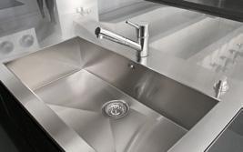 kitchenware gives us the edge. Our impeccably-finished stainless steel units are sculpted and contoured to fit your kitchen - whatever its shape and size.