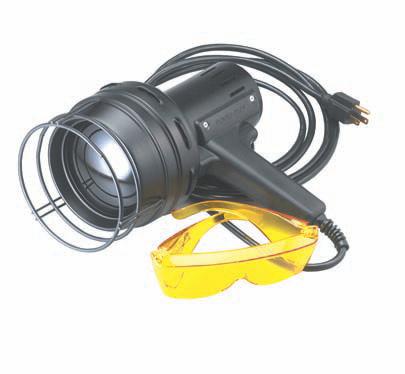 outlet. Metal housing and lens retention ring with break resistant lens protects the high output 160 watt bulb.