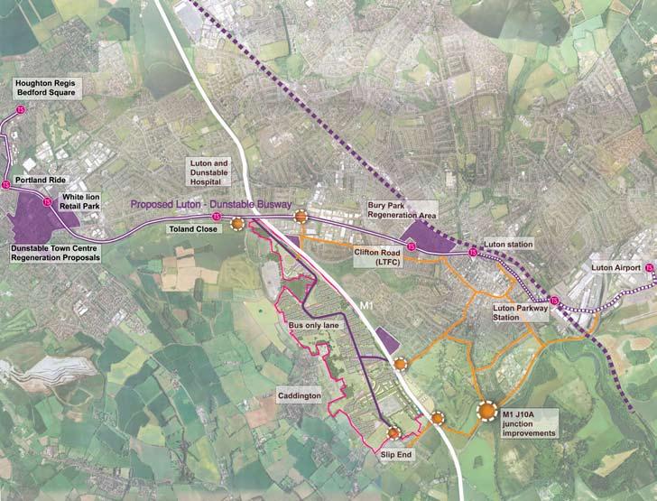 Local context: regeneration and renewal Public Transport Improvements and links with potential regeneration projects Bushwood will have a substantially positive impact on Luton and Dunstable.