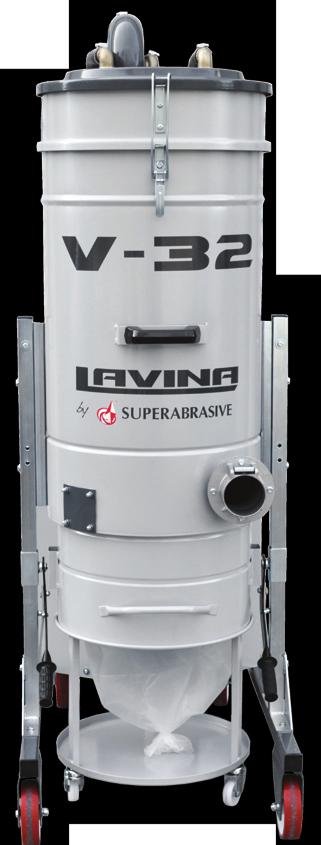 LAVINA V-32 Vacuum Our most powerful vacuum unit, appropriate for use with the largest LAVINA machines, including the 25L, 30, and 32 - available in 230 and 480 Volt (HV) Also available 400 Volt for